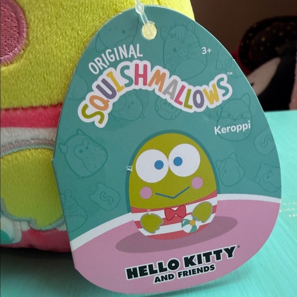 Sanrio Keroppi Plush in Green and Pink Squishmallows - Picture 2 of 7